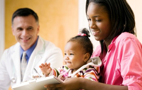 Woman completes child's medical history