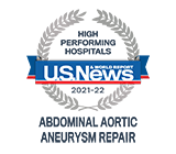 Recognized as a High Performing Hospital for Abdominal Aortic Aneurysm Repair by US News