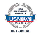 Morristown and Overlook medical centers is High Performing for Hip Fracture per U.S. News and World Report.