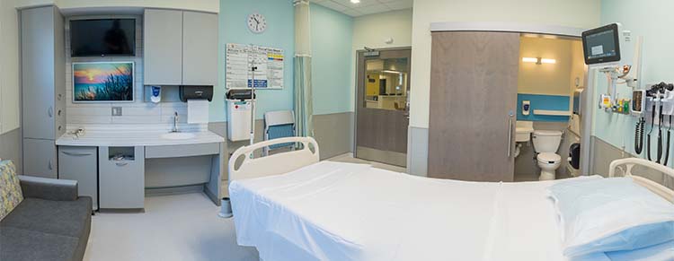 An inpatient room at Hersh Children's Center