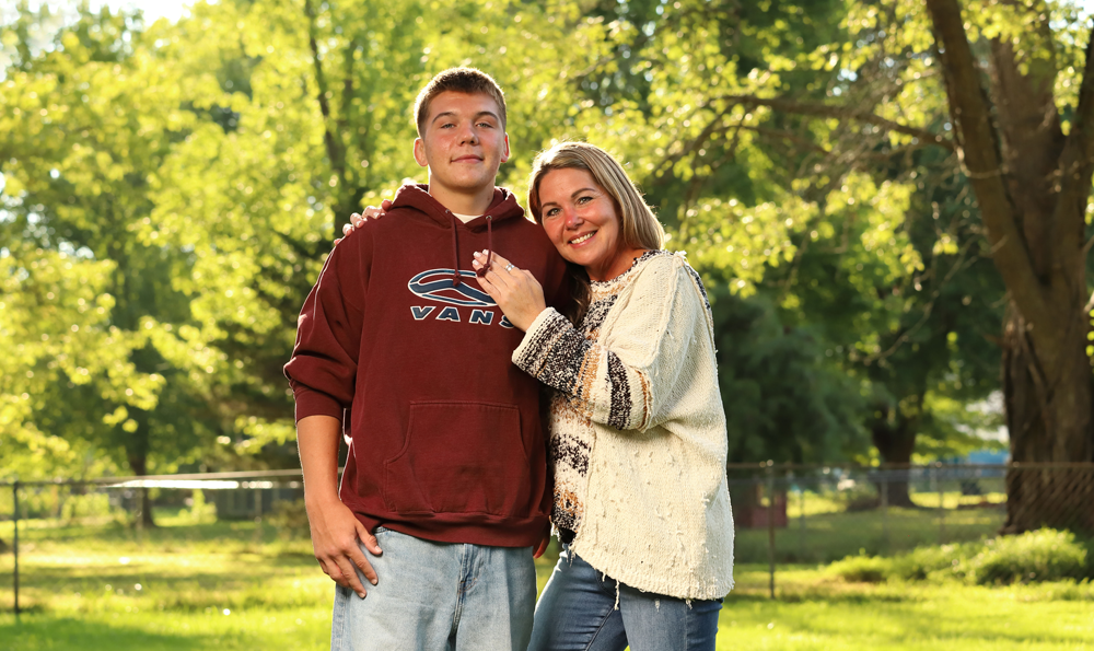 Photo of J.J. and his mother, Laura